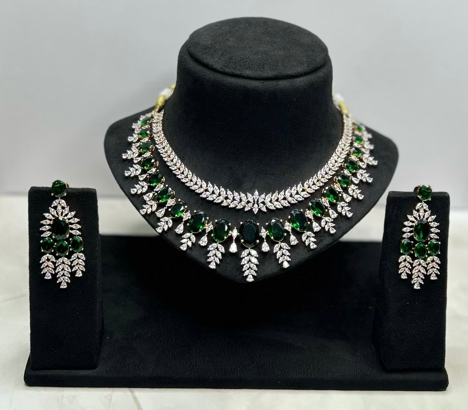 Dark Green AD Necklace Set