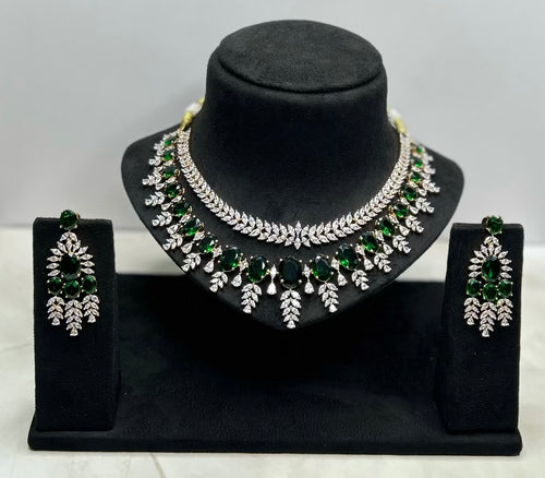 Dark Green AD Necklace Set